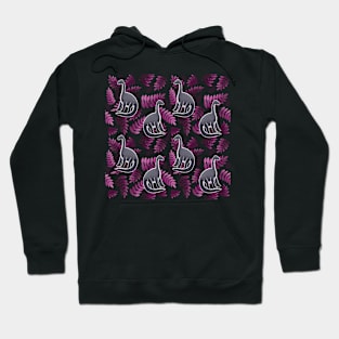 Modern Dinosaur Pattern - Pink Hoodie